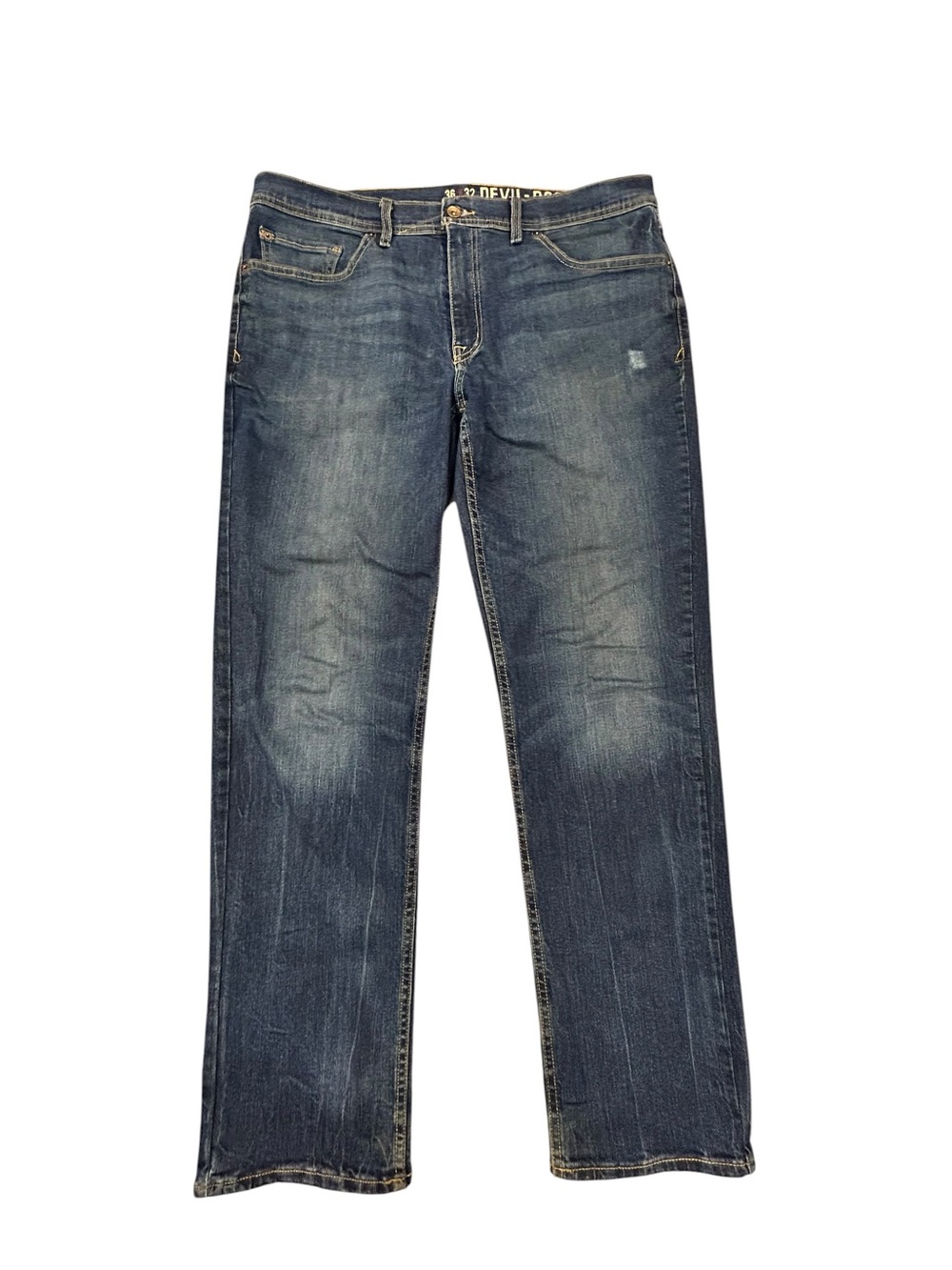 Devil Dog Dungarees Men's Slim Straight Leg Blue Jeans 36x32‎ Artisan NC Denim